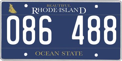 RI license plate 086488
