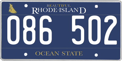 RI license plate 086502