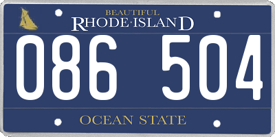 RI license plate 086504