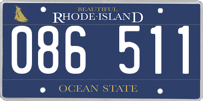 RI license plate 086511