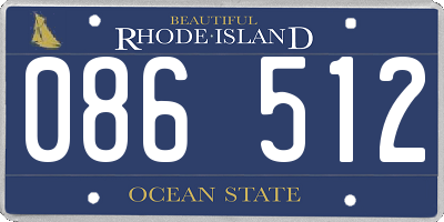 RI license plate 086512