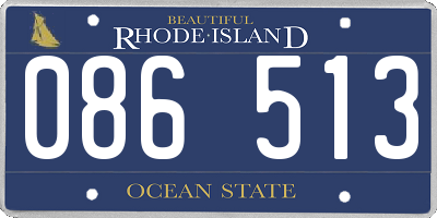 RI license plate 086513