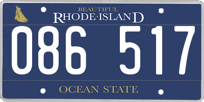 RI license plate 086517