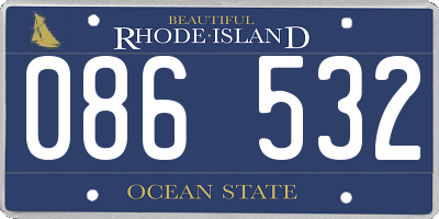 RI license plate 086532