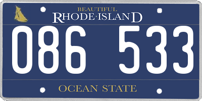 RI license plate 086533