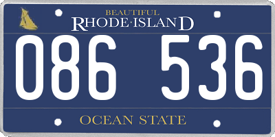RI license plate 086536