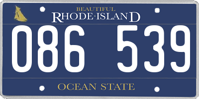 RI license plate 086539