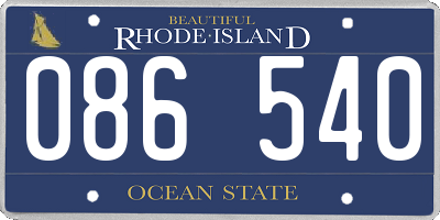 RI license plate 086540