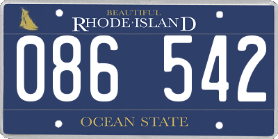 RI license plate 086542