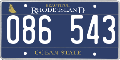 RI license plate 086543
