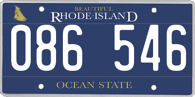 RI license plate 086546