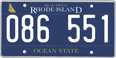 RI license plate 086551