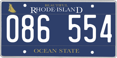 RI license plate 086554