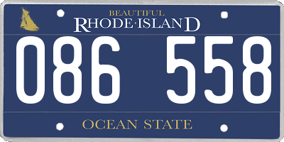 RI license plate 086558