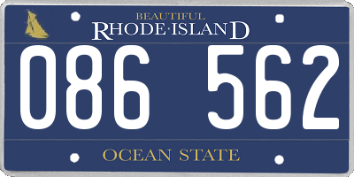RI license plate 086562