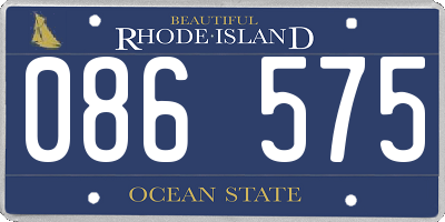 RI license plate 086575