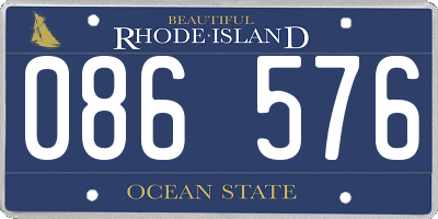 RI license plate 086576