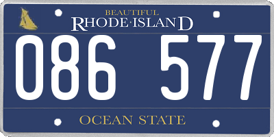 RI license plate 086577