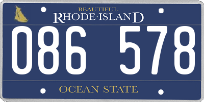 RI license plate 086578