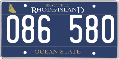 RI license plate 086580