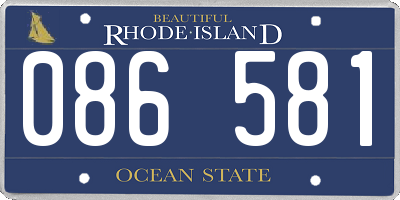 RI license plate 086581