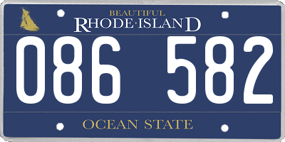 RI license plate 086582
