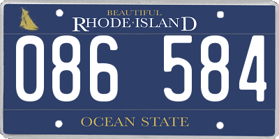 RI license plate 086584