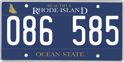 RI license plate 086585
