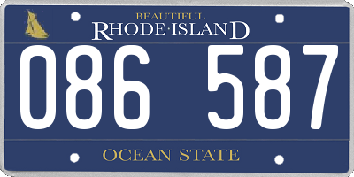 RI license plate 086587