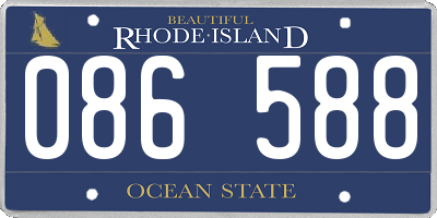 RI license plate 086588