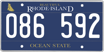 RI license plate 086592
