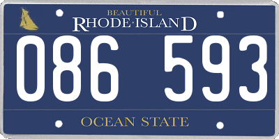 RI license plate 086593