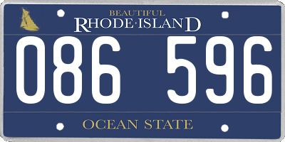RI license plate 086596