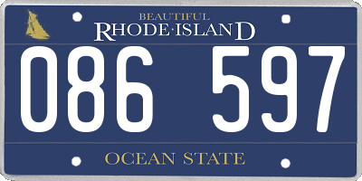 RI license plate 086597