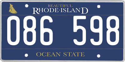 RI license plate 086598