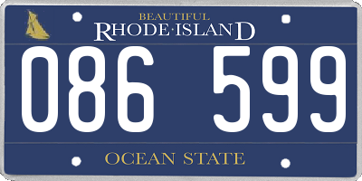 RI license plate 086599