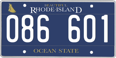 RI license plate 086601
