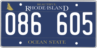 RI license plate 086605