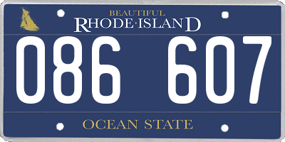 RI license plate 086607