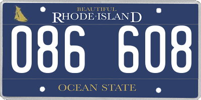 RI license plate 086608
