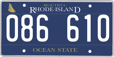 RI license plate 086610