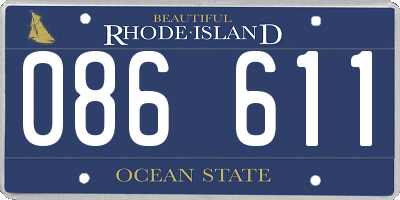 RI license plate 086611