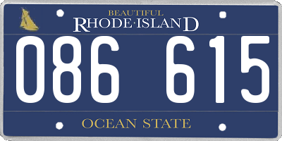 RI license plate 086615