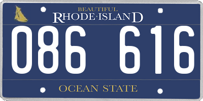 RI license plate 086616