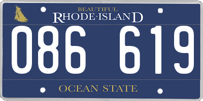 RI license plate 086619