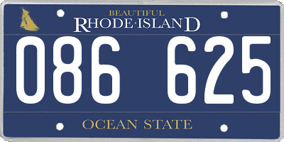RI license plate 086625