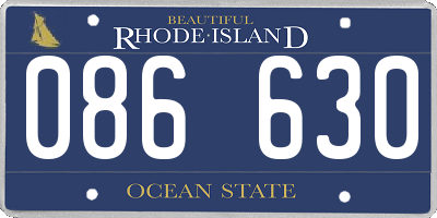 RI license plate 086630