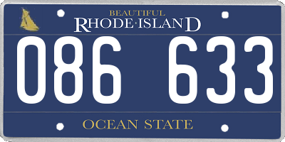 RI license plate 086633