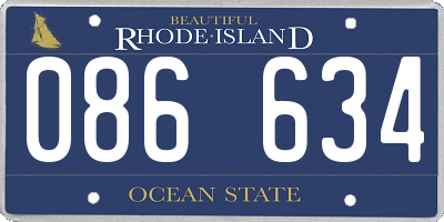 RI license plate 086634