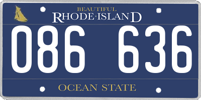 RI license plate 086636